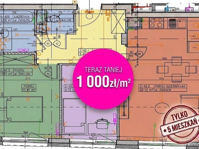 Mieszkanie na sprzedaż 3 pokoje Lublin Stare Miasto, 57,12 m2, 1 piętro