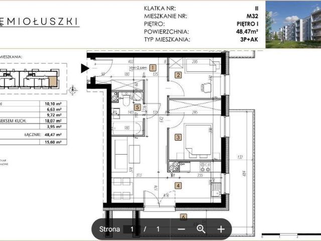 Mieszkanie na sprzedaż 3 pokoje Lublin Węglin Południowy, 48,47 m2, 1 piętro