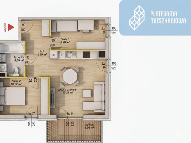Mieszkanie na sprzedaż 3 pokoje Warszawa Białołęka, 52 m2, 3 piętro