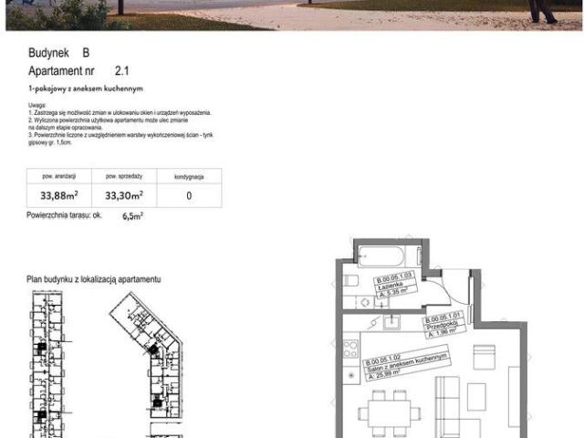 Mieszkanie na sprzedaż 1 pokój Bydgoszcz Bartodzieje, 33,30 m2, parter