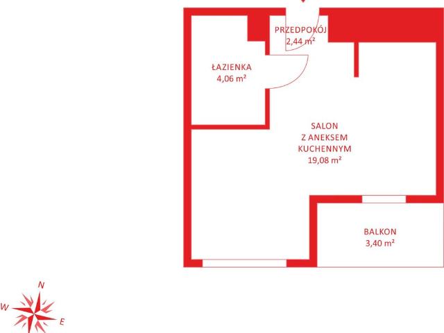 Mieszkanie na sprzedaż 1 pokój Gdańsk Zaspa Rozstaje, 25,58 m2, 1 piętro