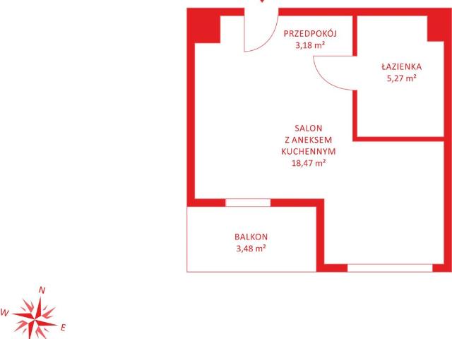 Mieszkanie na sprzedaż 1 pokój Gdańsk Zaspa Rozstaje, 26,92 m2, 2 piętro