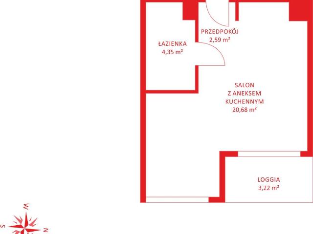 Mieszkanie na sprzedaż 1 pokój Gdańsk Zaspa Rozstaje, 27,63 m2, 2 piętro