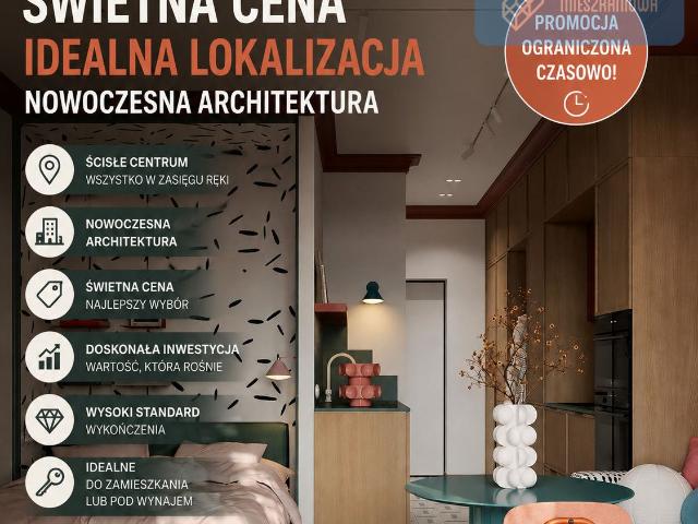 Mieszkanie na sprzedaż 1 pokój Poznań Stare Miasto, 26 m2, 1 piętro