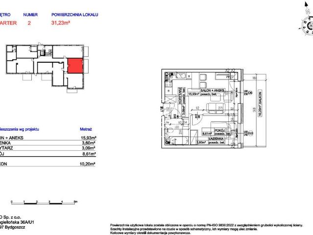 Mieszkanie na sprzedaż 2 pokoje Bydgoszcz Bocianowo Śródmieście Stare Miasto, 31,60 m2, parter