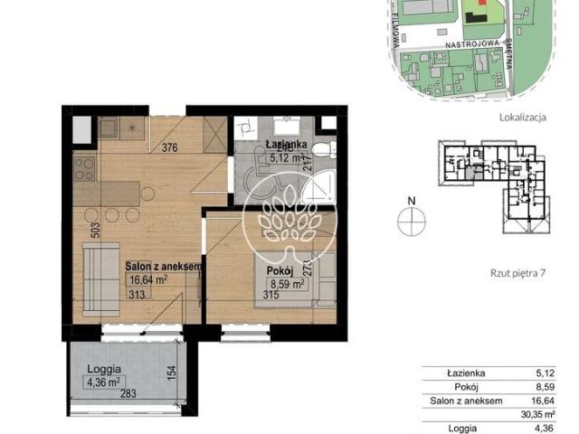 Mieszkanie na sprzedaż 2 pokoje Bydgoszcz Kapuściska, 31,20 m2, 7 piętro