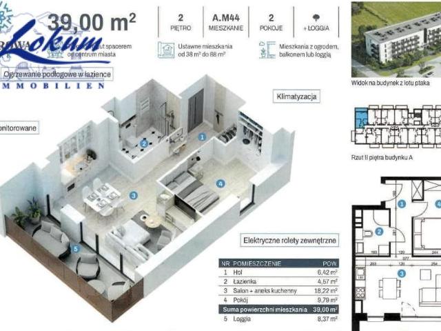 Mieszkanie na sprzedaż 2 pokoje Gostyń, 38,91 m2, 3 piętro