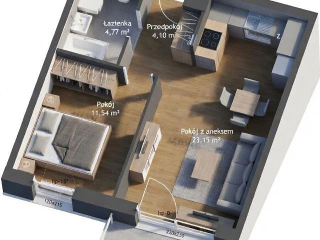 Mieszkanie na sprzedaż 2 pokoje Gdynia Dąbrowa, 44 m2, 5 piętro