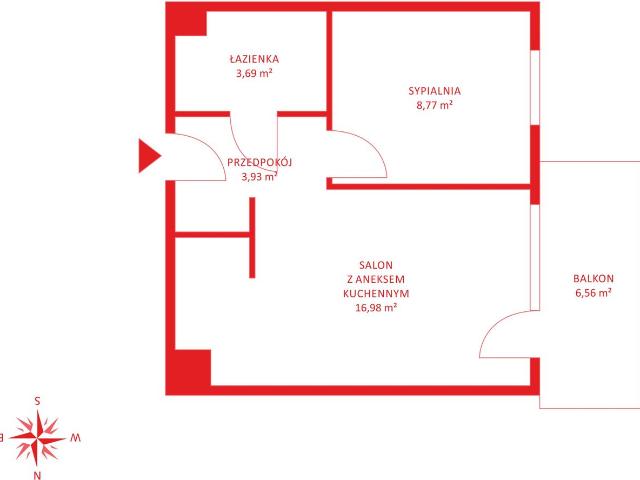Mieszkanie na sprzedaż 2 pokoje gdański, 34,27 m2, 1 piętro
