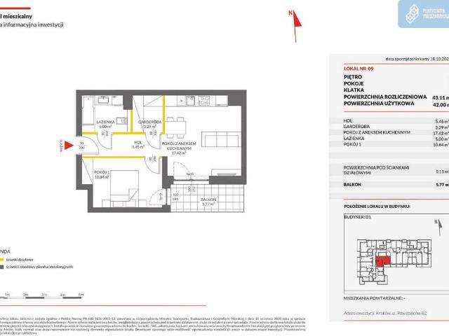 Mieszkanie na sprzedaż 2 pokoje Kraków Mistrzejowice, 41,90 m2, 1 piętro