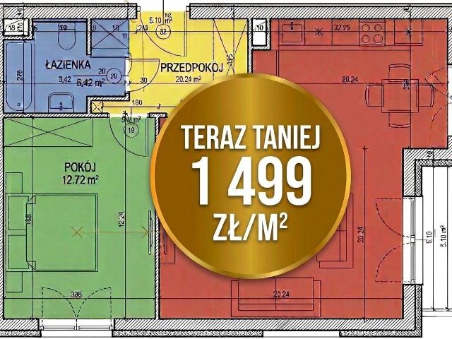 Mieszkanie na sprzedaż 2 pokoje Lublin Stare Miasto, 47,91 m2, 2 piętro