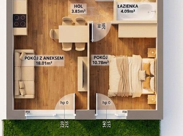 Mieszkanie na sprzedaż 2 pokoje Warszawa Praga Południe, 37 m2, parter