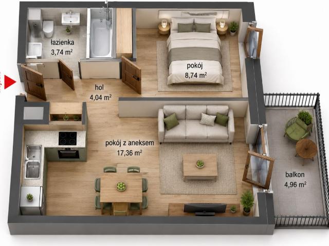 Mieszkanie na sprzedaż 2 pokoje Warszawa Włochy, 34 m2, 3 piętro