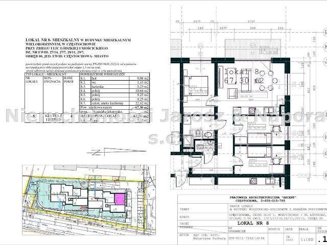 Mieszkanie na sprzedaż 4 pokoje Częstochowa, 67,30 m2, 1 piętro