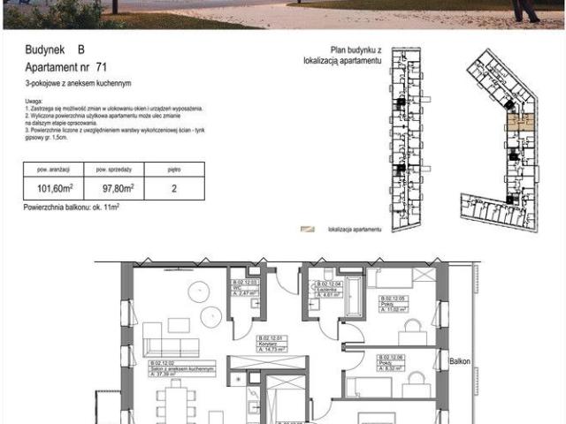 Mieszkanie na sprzedaż 4 pokoje Bydgoszcz Bartodzieje, 97,30 m2, 2 piętro