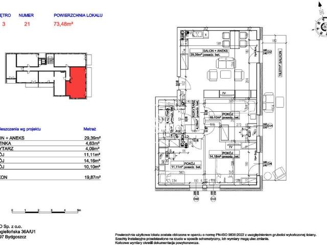 Mieszkanie na sprzedaż 4 pokoje Bydgoszcz Bocianowo Śródmieście Stare Miasto, 74,20 m2, 3 piętro