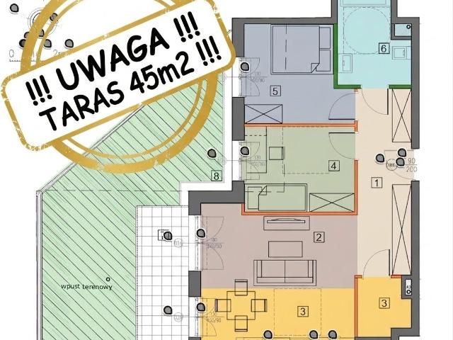 Mieszkanie na sprzedaż 4 pokoje Lublin Za Cukrownią, 61,80 m2, parter