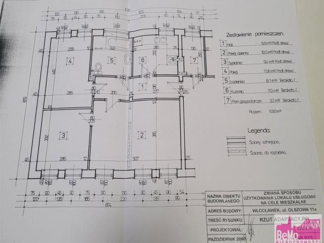 Mieszkanie na sprzedaż 4 pokoje Włocławek, 63,60 m2, 1 piętro