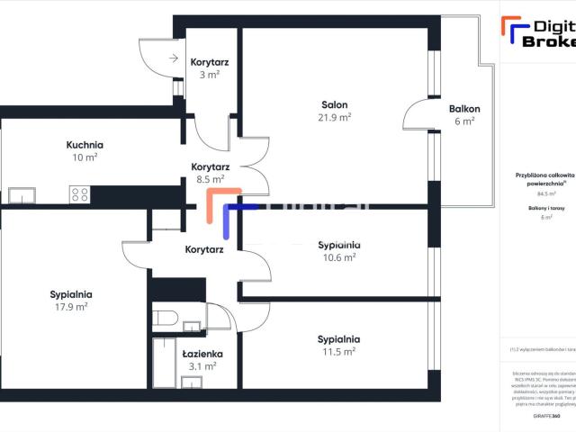 Mieszkanie na sprzedaż 4 pokoje Warszawa Praga Południe, 84,50 m2, 4 piętro