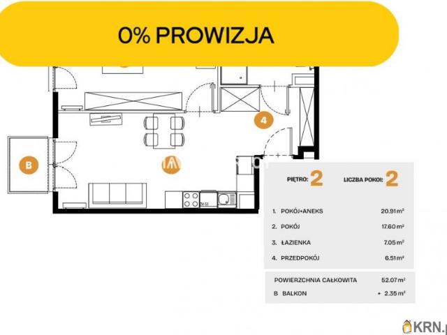 Mieszkanie na sprzedaż woj. małopolskie. Kraków, Bronowice, ul. Na Błonie, 884 461 PLN, 52,07 m2