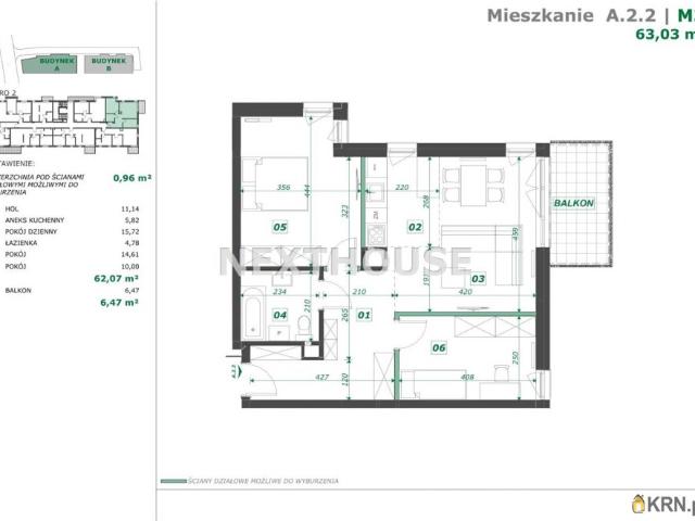Mieszkanie na sprzedaż woj. śląskie. Gliwice, 609 000 PLN, 62,07 m2