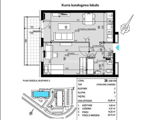 Mieszkanie do wynajęcia, Zielona Góra Osiedle Śląskie, 2500 PLN, 42,86 m2, domy 938798