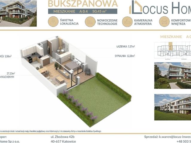 Mieszkanie, Katowice, Bukszpanowa, 50.00 m², sprzedam mieszkanie