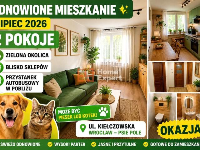 Mieszkanie kot pies okay 2pok ul. Inflancka Wrocław, Psie Pole