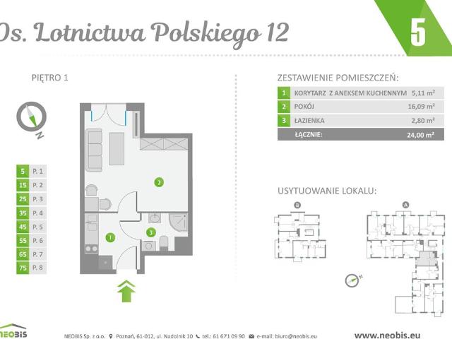 Mieszkanie, Poznań, 24.00 m2, 1 pokój