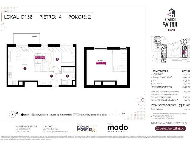 Mieszkanie, Poznań, 77.35 m2, 2 pokoje