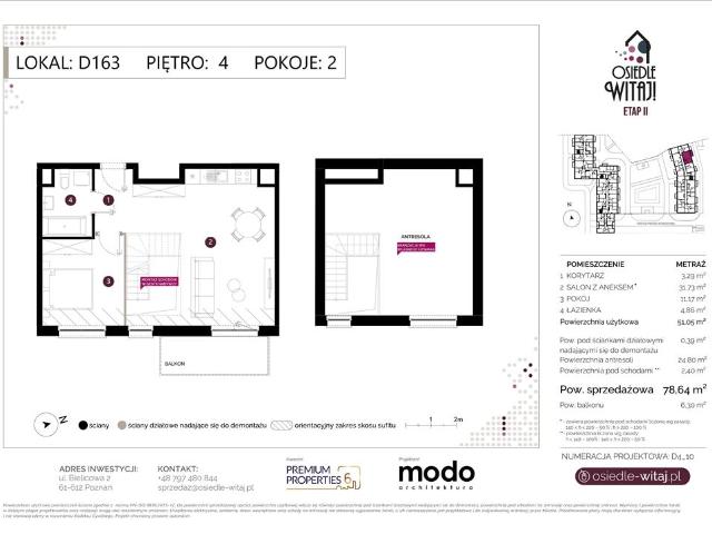 Mieszkanie, Poznań, 78.64 m2, 2 pokoje