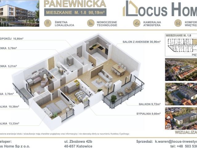 Mieszkanie sprzedam, Katowice, Ligota, Panewnicka, 98 m2, cena: 878 800 zł