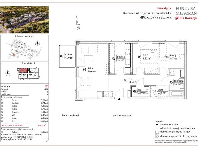 Mieszkanie w Katowicach 66,83 m² z rynku pierwotnego