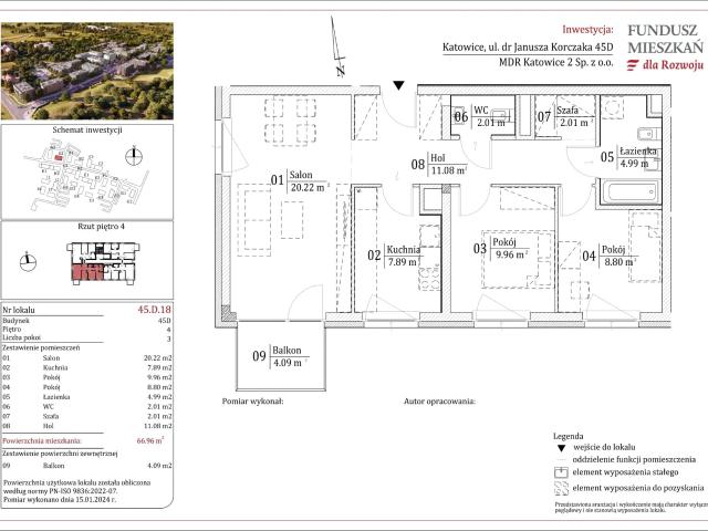 Mieszkanie w Katowicach 66,96 m² z rynku pierwotnego