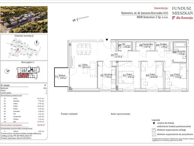 Mieszkanie w Katowicach 83,70 m² z rynku pierwotnego