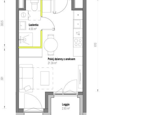 Mieszkanie 25,4m²