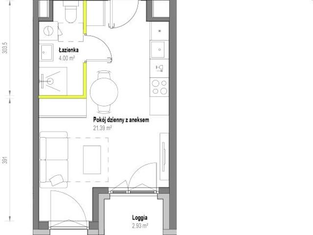 Mieszkanie 25,4m²