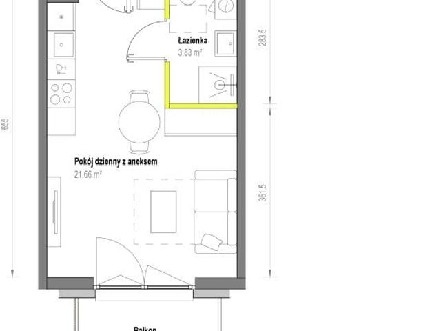 Mieszkanie 25,5m²