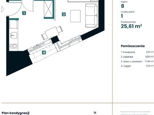 Mieszkanie 25,6m²