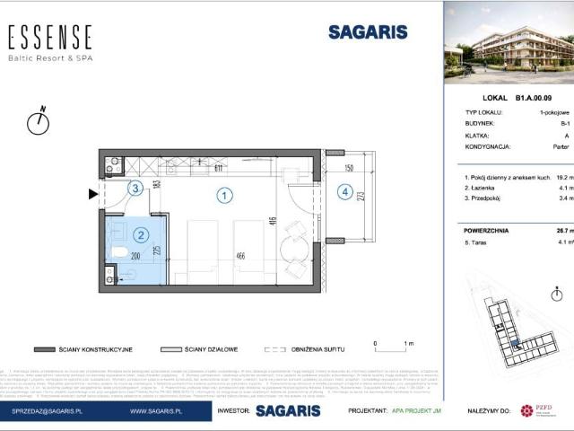 Mieszkanie 26,7m²