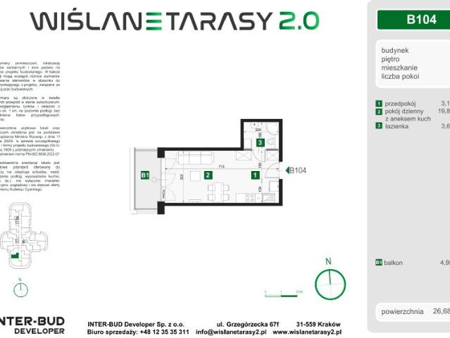 Mieszkanie 26,7m²