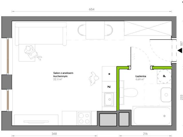 Mieszkanie 26,8m²