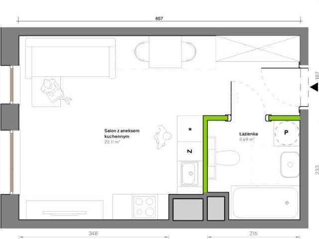 Mieszkanie 26,8m²