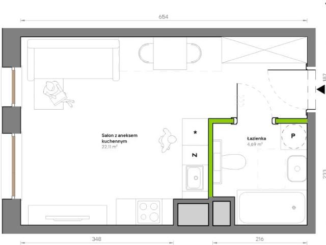 Mieszkanie 26,8m²