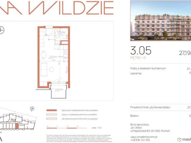Mieszkanie, 27.19 m2, 1 pokój