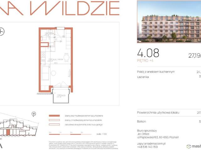Mieszkanie, 27.19 m2, 1 pokój