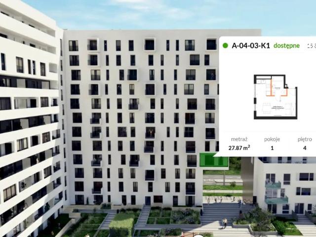 Mieszkanie 27,87 m², Wrocław