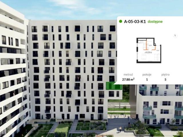 Mieszkanie 27,88 m², Wrocław