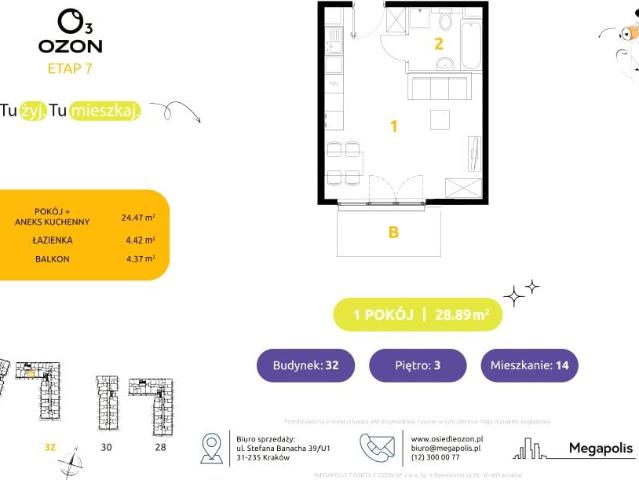 Mieszkanie 28,9m²