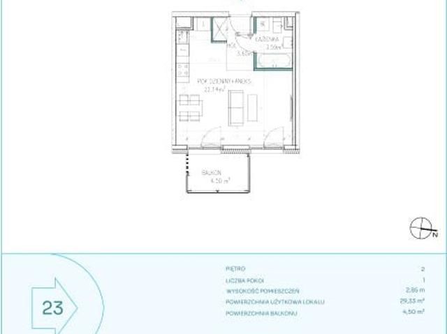 Mieszkanie 29,3m²